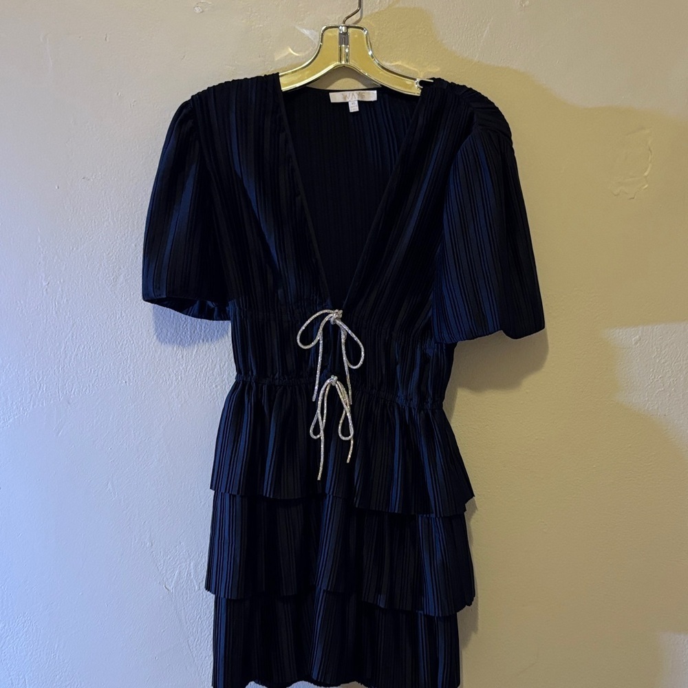 Wayf Navy Tiered Mini Dress